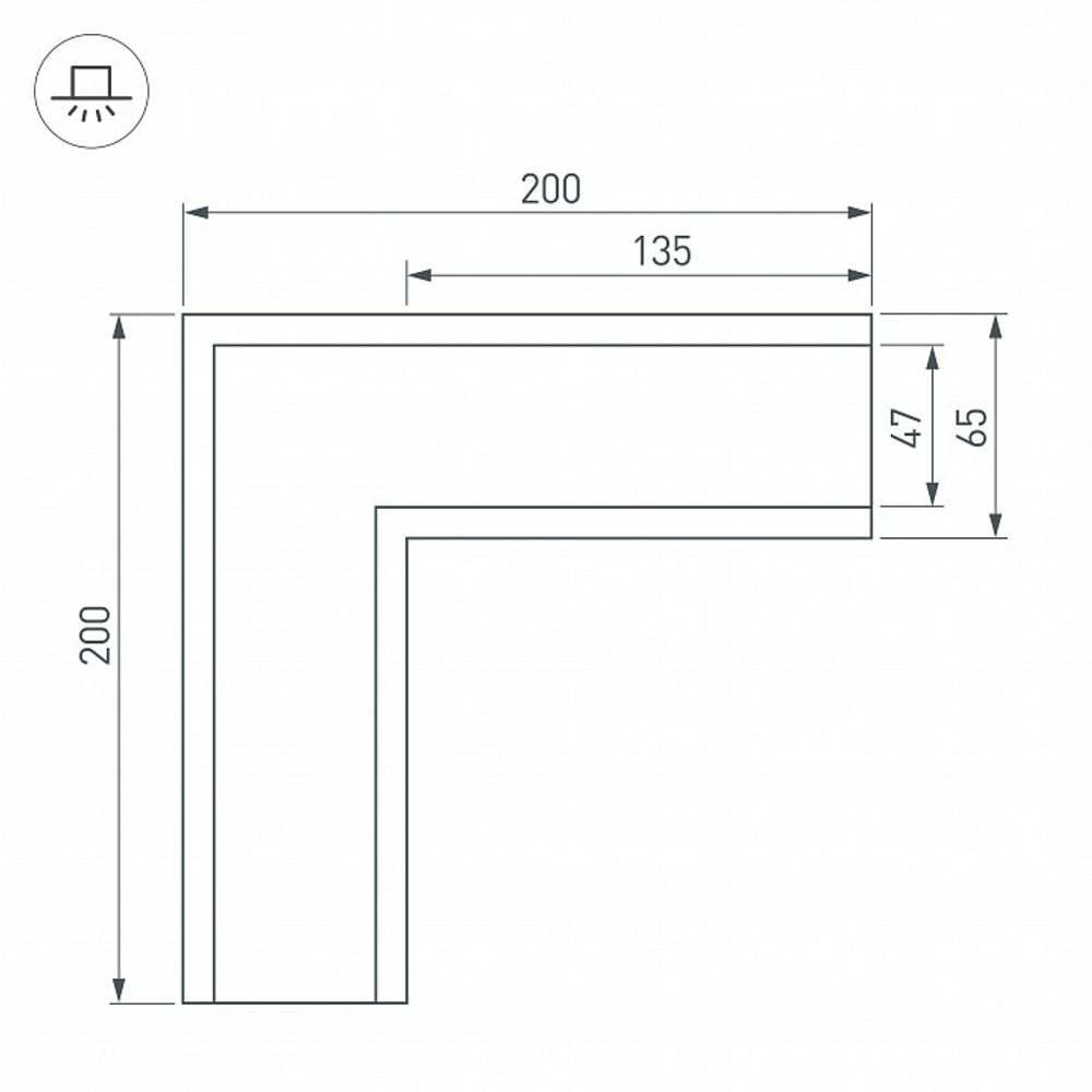 Соединитель угловой L-образный накладной Arlight S-LUX 030126