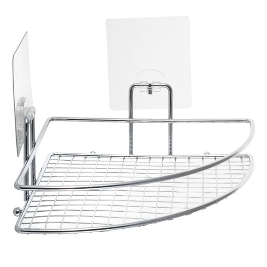 Полка угловая хромированная с креплением "SMART STICKER" Besser BS 0172 (20х20х8,5 см)