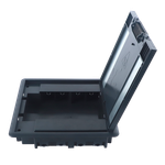 Лючок в пол 16 мод. (8 мод. 45х45 мм.) верт. установка,  глубина 50мм,  крышка ABS + гальванизированная стальная вставка