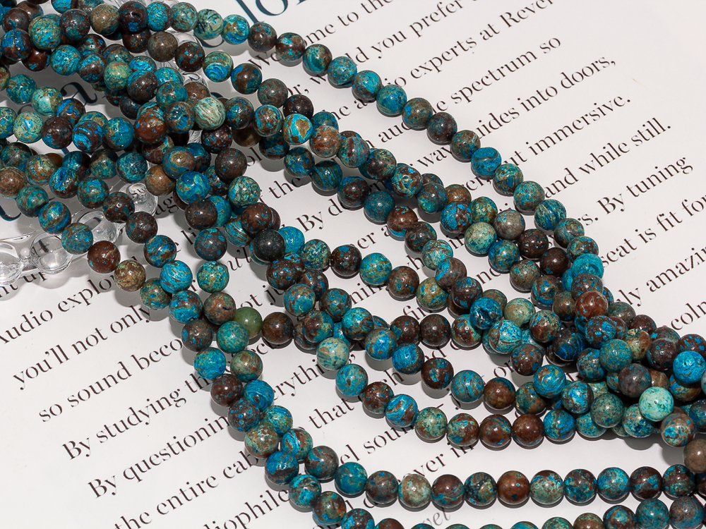 Нить бусин из тонированной яшмы 6,5мм