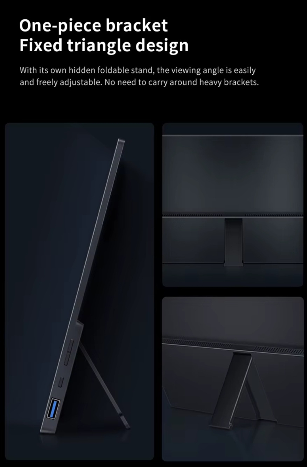 15.6" Портативный сенсорный монитор VCHANCE FHD IPS 1920x1080, 60 Гц