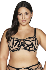 Оригинальный бюстгальтер с мягкой чашкой Velvet Desert (Размер: 75H) (Цвет: черный с бежевым)