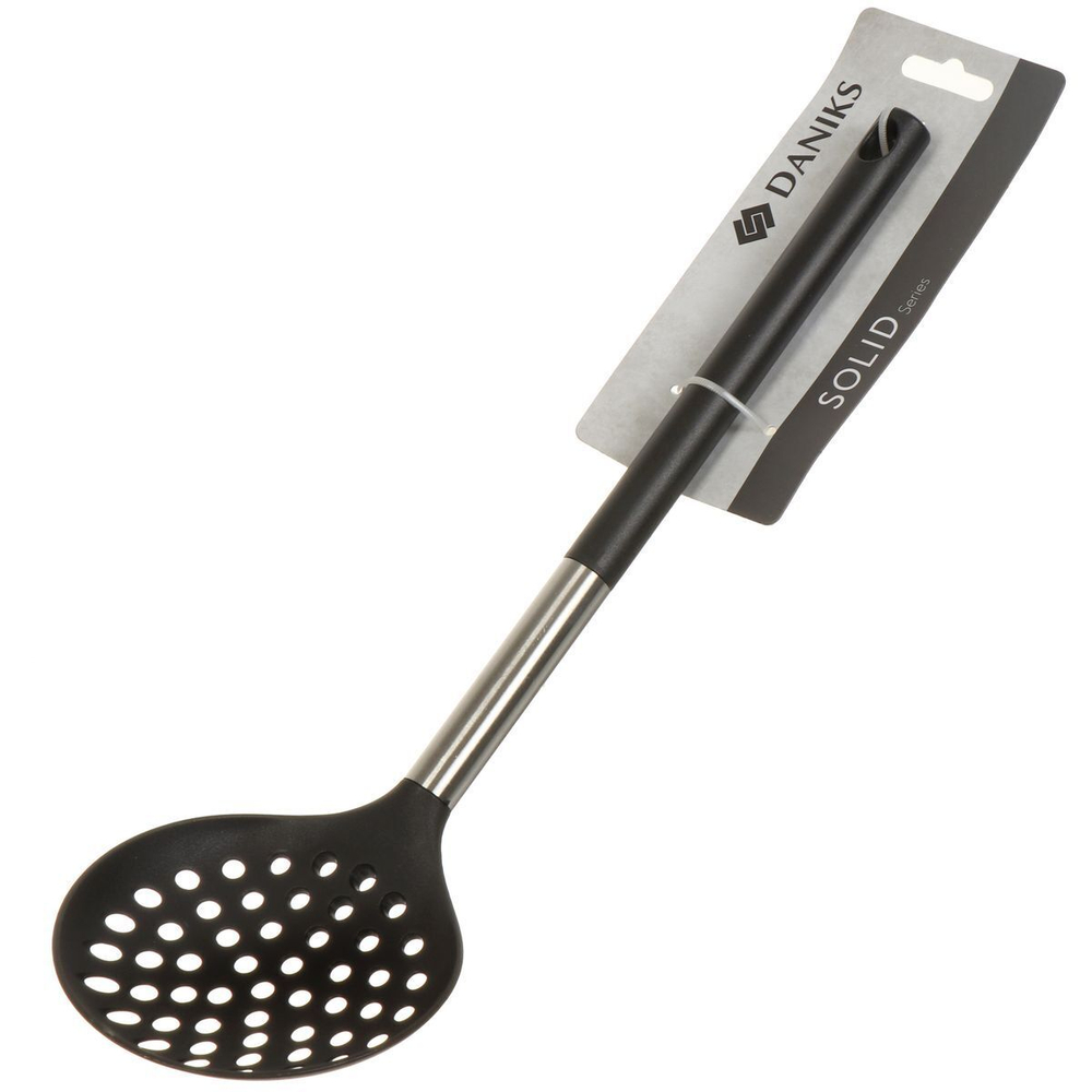 Шумовка нейлон, пластик ручка, навеска, чер, Daniks, Солид, JA20200420-2