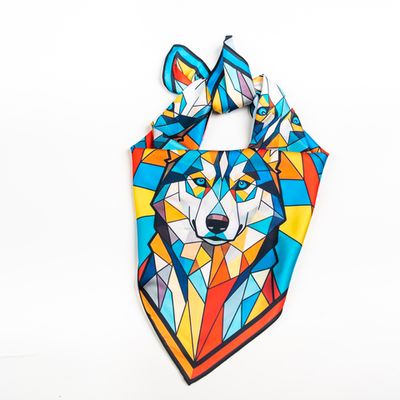 Шейный платок «Хаски (витраж)», 70×70 см