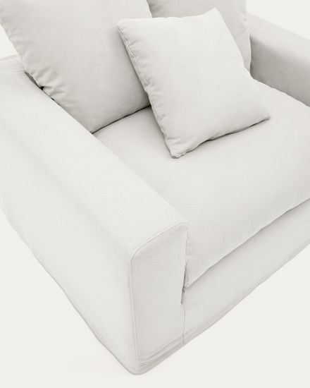 A cover designed to keep your Nora armchair in brand-new conition. Made from linen and cotton fabri