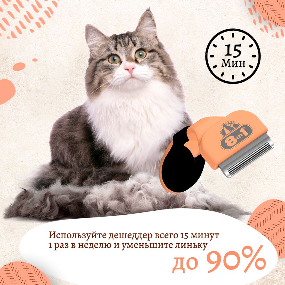Дешеддер 8in1 Perfect Coat для кошек, размер S Дешеддер 8in1 Perfect Coat для кошек, размер S