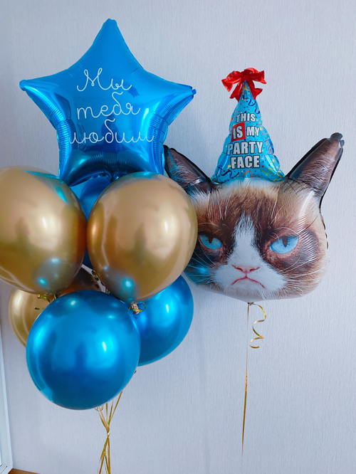 Композиция для мужчин. Сердитый кот( любая надпись на звезде в подарок)