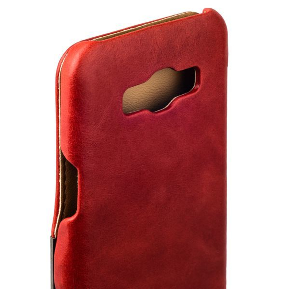 Чехол-книжка кожаный i-Carer для Samsung GALAXY A8 Vintage Series (RSA81001red) Красный