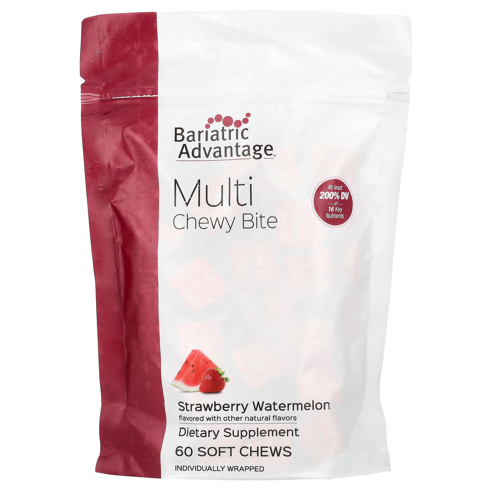 Bariatric Advantage, Multi Chewy Bite, клубника и арбуз, 60 жевательных таблеток