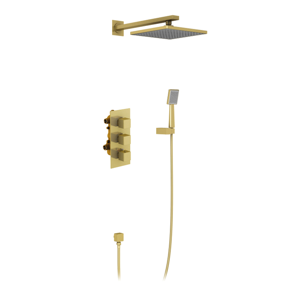 Душевая система встроенная с термостатом Tetra-Thermo SX-0179/17SM Золото матовое