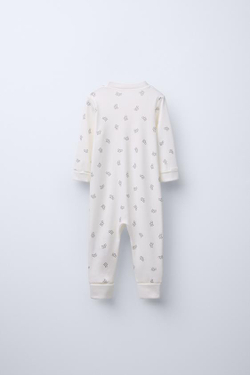 ZARA КОМБИНЕЗОН С ПРИНТОМ «ШНУРОК», ЭКРЮ