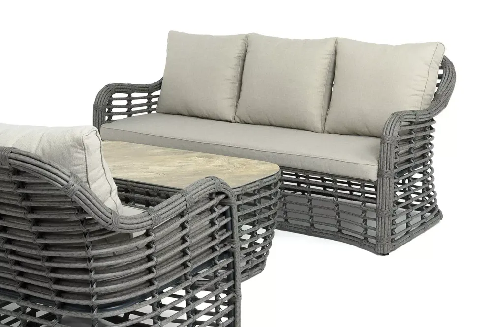 "Ницца" лаунж-зона из искусственного ротанга, цвет серый
