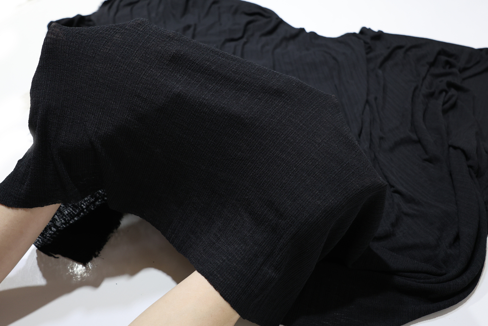 ЧЕРНЫЙ - Паутинка в рубчик (ОЗ85 Елена) (к1 стрела от кромки 45см)