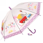 Зонт детский полуавтомат «Ultramarine - Весёлые зверята», микс 6 цветов, 8 спиц, d-98см, длина в слож. виде 65см