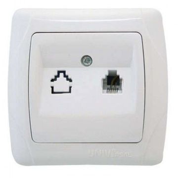 Розетка UNIVersal Mаргарита телефонная с/п бел.