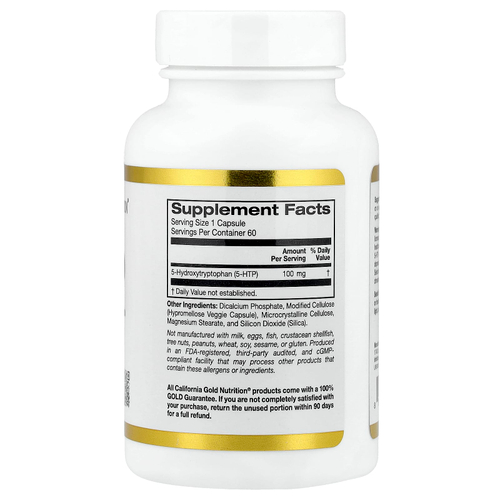 California Gold Nutrition, 5-HTP, 100 мг, 60 растительных капсул