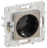 SKANDY Розетка с заземлением с защитными шторками 16А SK-R04N металл никель IEK