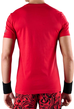 Футболка мужская теннисная Hydrogen Court Cotton T-Shirt - red paint