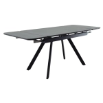 Стол Bradex Home Arthur раскладной 120-184x80x75см, керамогранит чёрный мрамор Greys Black, чёрный