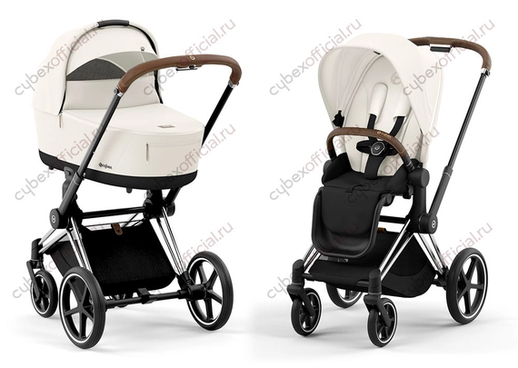 Детская коляска Cybex Priam IV 2 в 1 Off White шасси Chrome