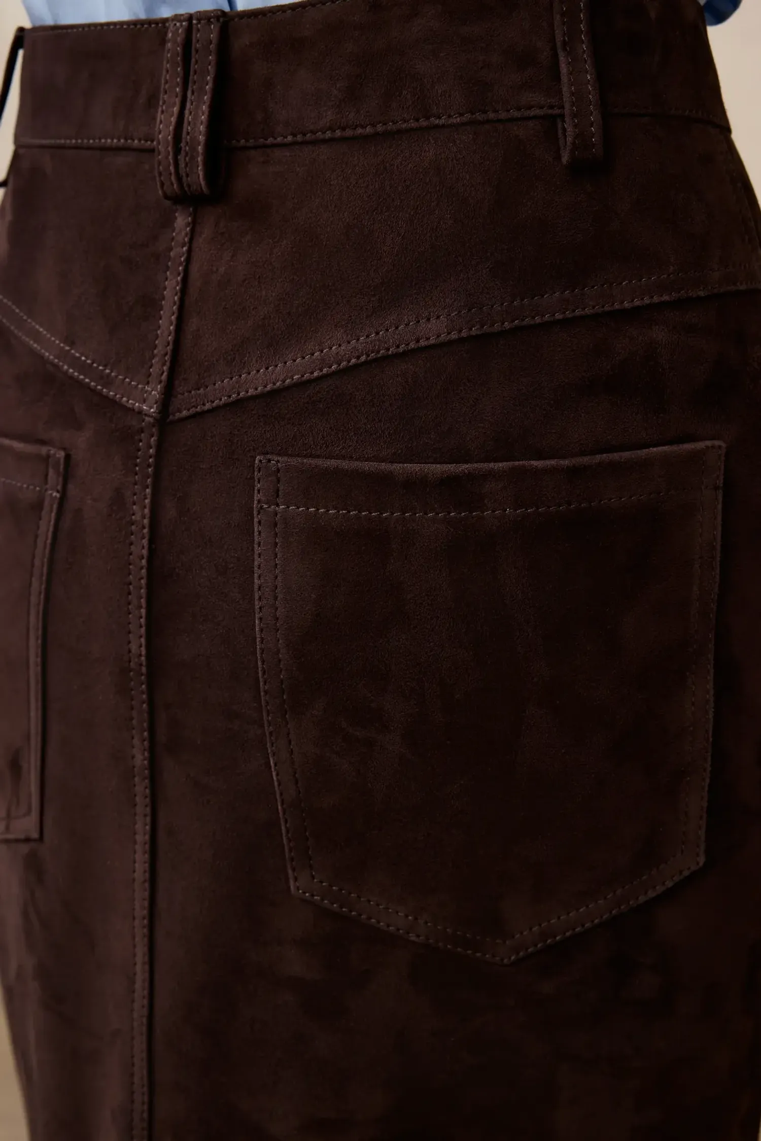 Юбка макси из замши (Brownie), шоколадная