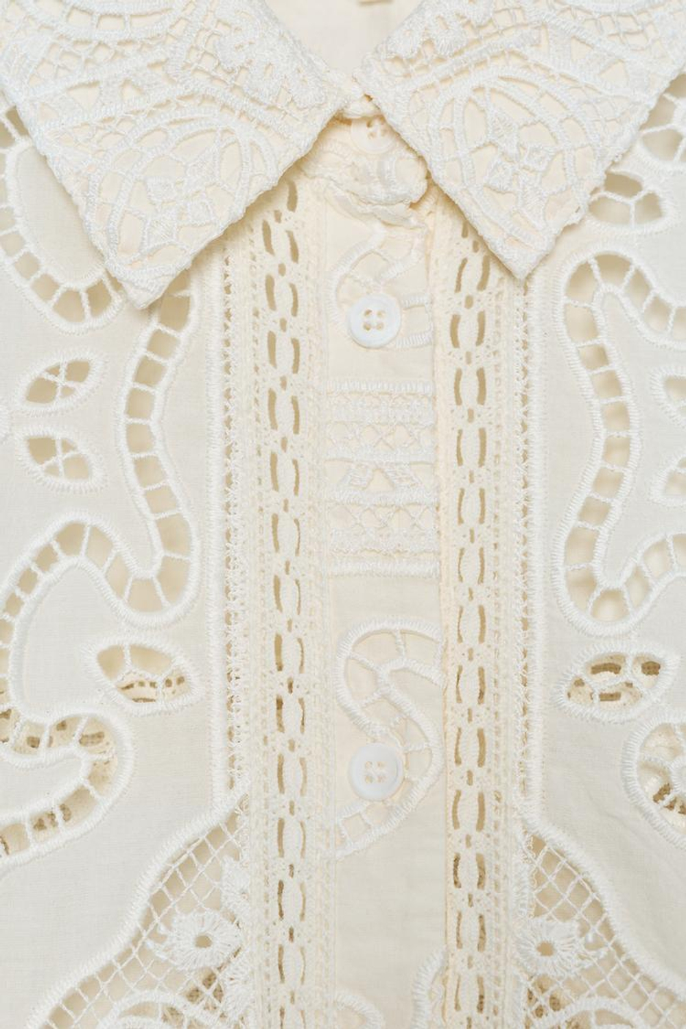 ZARA ПЛАТЬЕ-РУБАШКА С ВЫШИВКОЙ — ZW COLLECTION, БЕЖЕВЫЙ