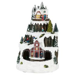 Светодиодная новогодняя фигура ЭРА EFIS-S07 композиция Рождество музыка теплый белый свет 3*АА 25*23*34 см