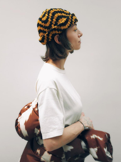 Шапка Jacob Cro Beanie Twins "Black/Mustard Melange"