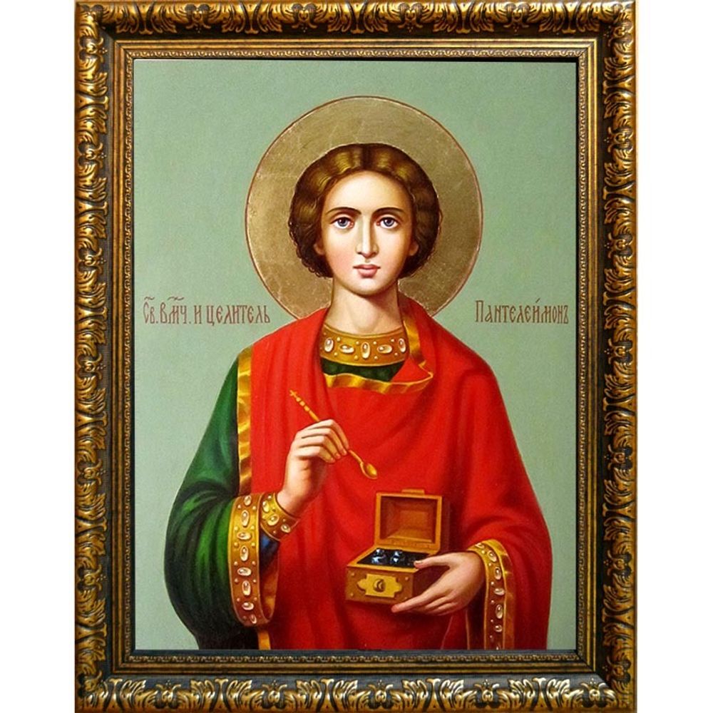 Пантелеймон Святой Целитель. Икона на холсте.