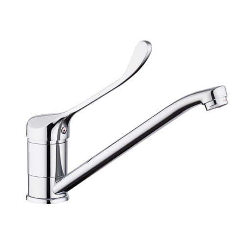 Смеситель для кухни 40к F4954 FRAP МЕДИЦИНСКИЙ (плоск.длин.пов. излив, п/гайку, хром, латунь)