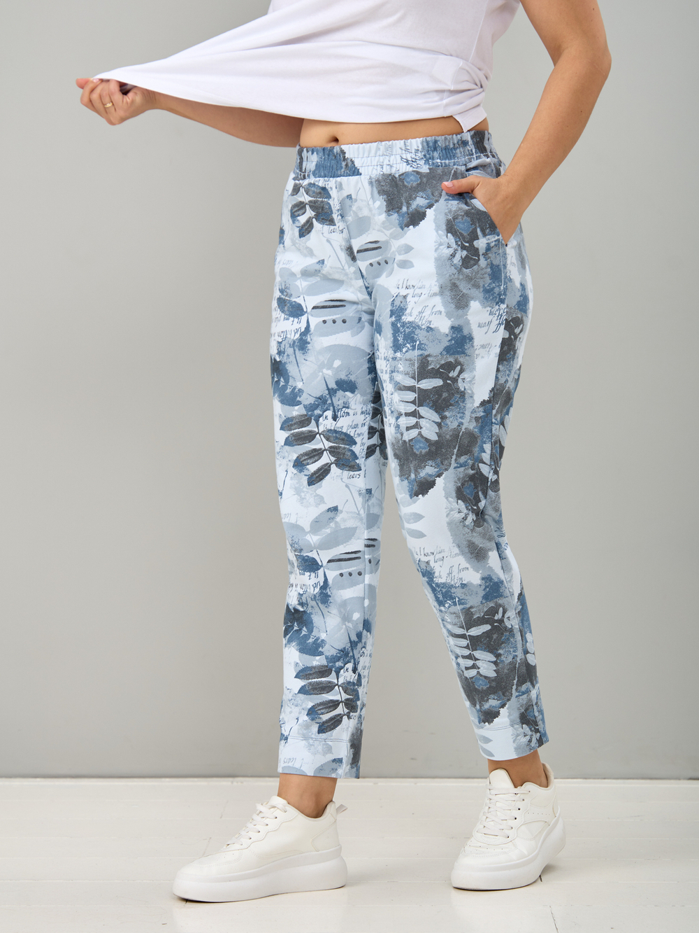 Брюки Бдж-129/морволна-джинслистья