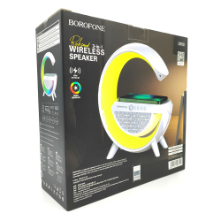 Беспроводная колонка 3 в 1 BOROFONE DR08 (LED ночник, беспроводная зарядка)