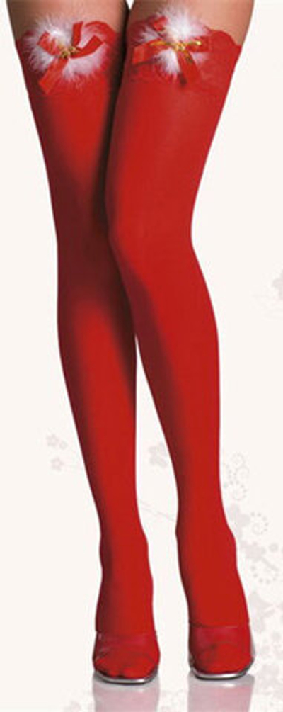 Чулочки с бантом и пушком, на силиконе