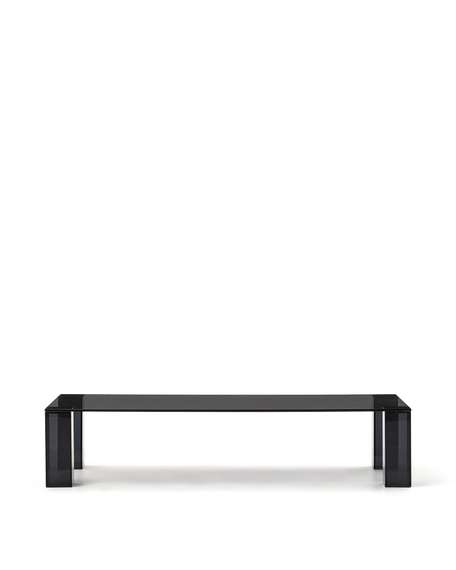 Журнальный столик Adularia, 140x60 см, закаленное стекло темно-серого цвета