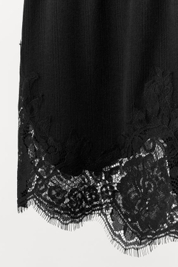 ZARA ПЕРФОРИРОВАННЫЕ ШОРТЫ С КРУЖЕВОМ, ЧЕРНЫЙ