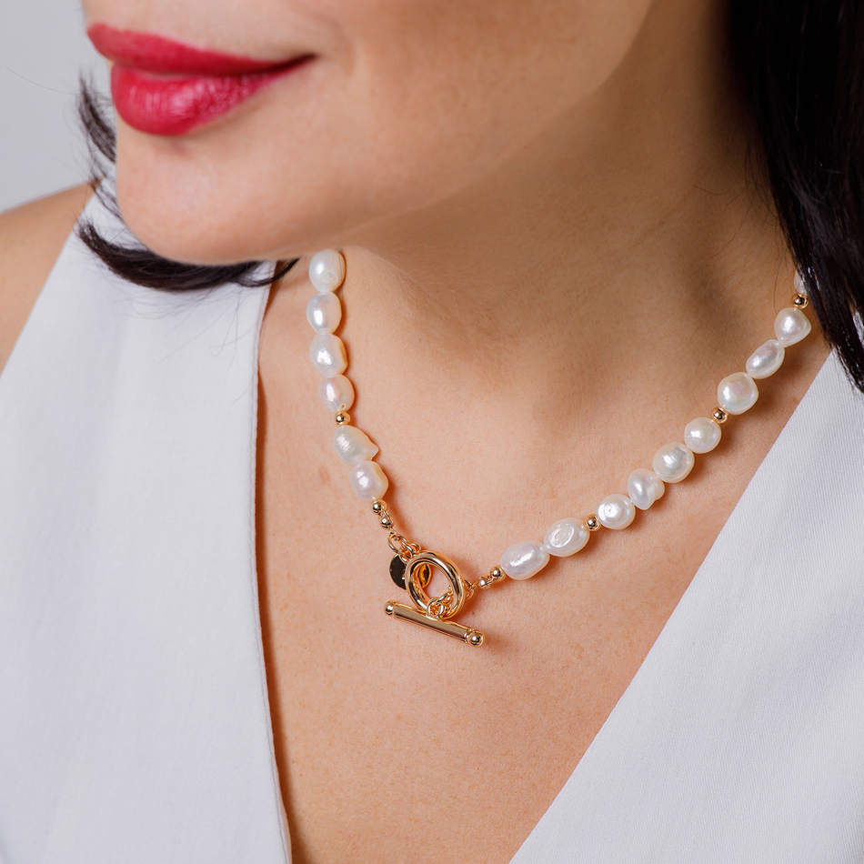 Колье Fiore Luna String of Pearls Сarabiner BL4508 G