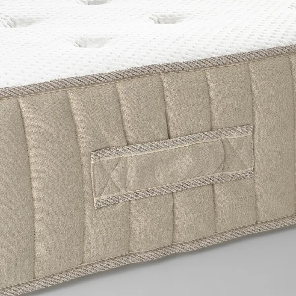 Матрас с пружинами карманного типа, жесткий / натуральный - IKEA VATNESTROM/VATNESTRÖM/ВАТНЕСТРЁМ ИКЕА, 180х200 см, белый/бежевый