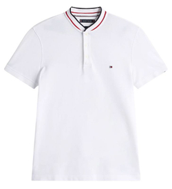 Мужское теннисное поло Tommy Hilfiger Mao Tipped Slim - белый