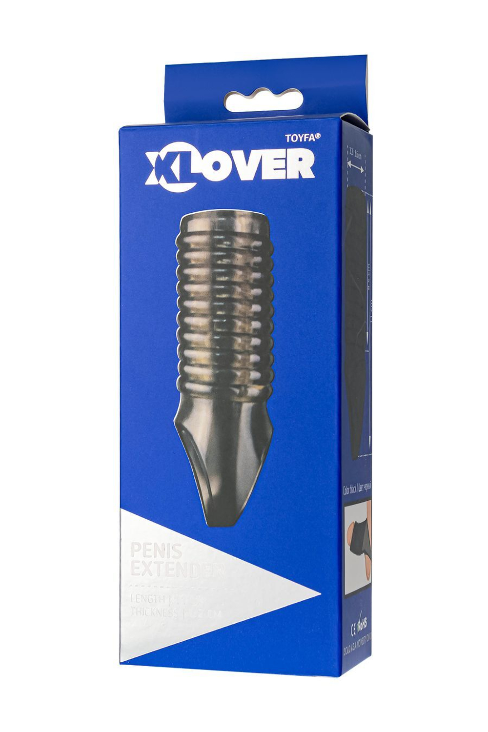 Насадка на пенис сквозная XLover by TOYFA, TPE, черный прозрачный, 11 см