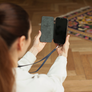 Чехол Marcel для iPhone 12 Pro Max из кожи теленка синего цвета