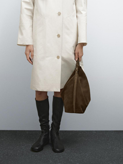 Massimo Dutti Замшевая сумка, зеленый