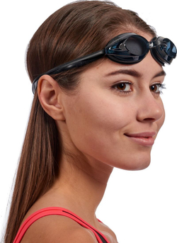 Очки для плавания, серия "Спорт", черные, цвет линзы - серый