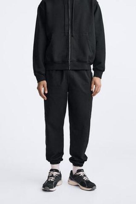 ZARA ДЖОГГЕРЫ ИЗ ПЛОТНОЙ ТКАНИ, МОРСКОЙ ТЕМНО-СИНИЙ