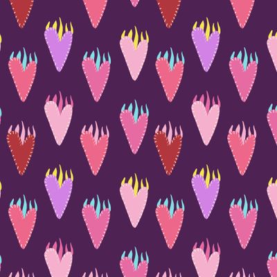Фиолетовый паттерн с сердцечками