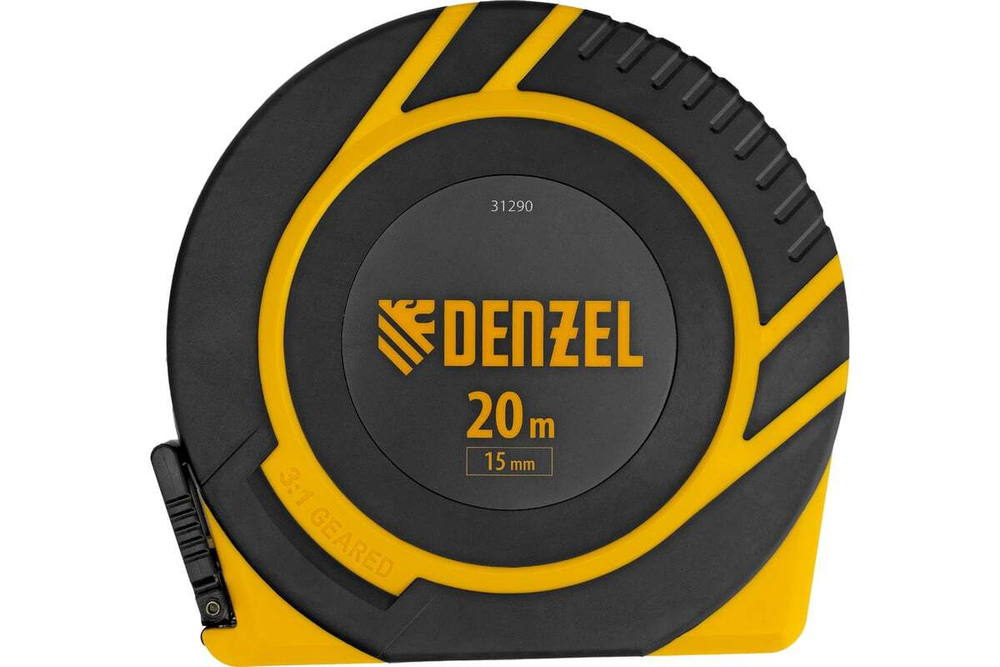 Рулетка Denzel геодезическая 20 м х 15 мм, закрытый корпус, фибергласовая лента 31290