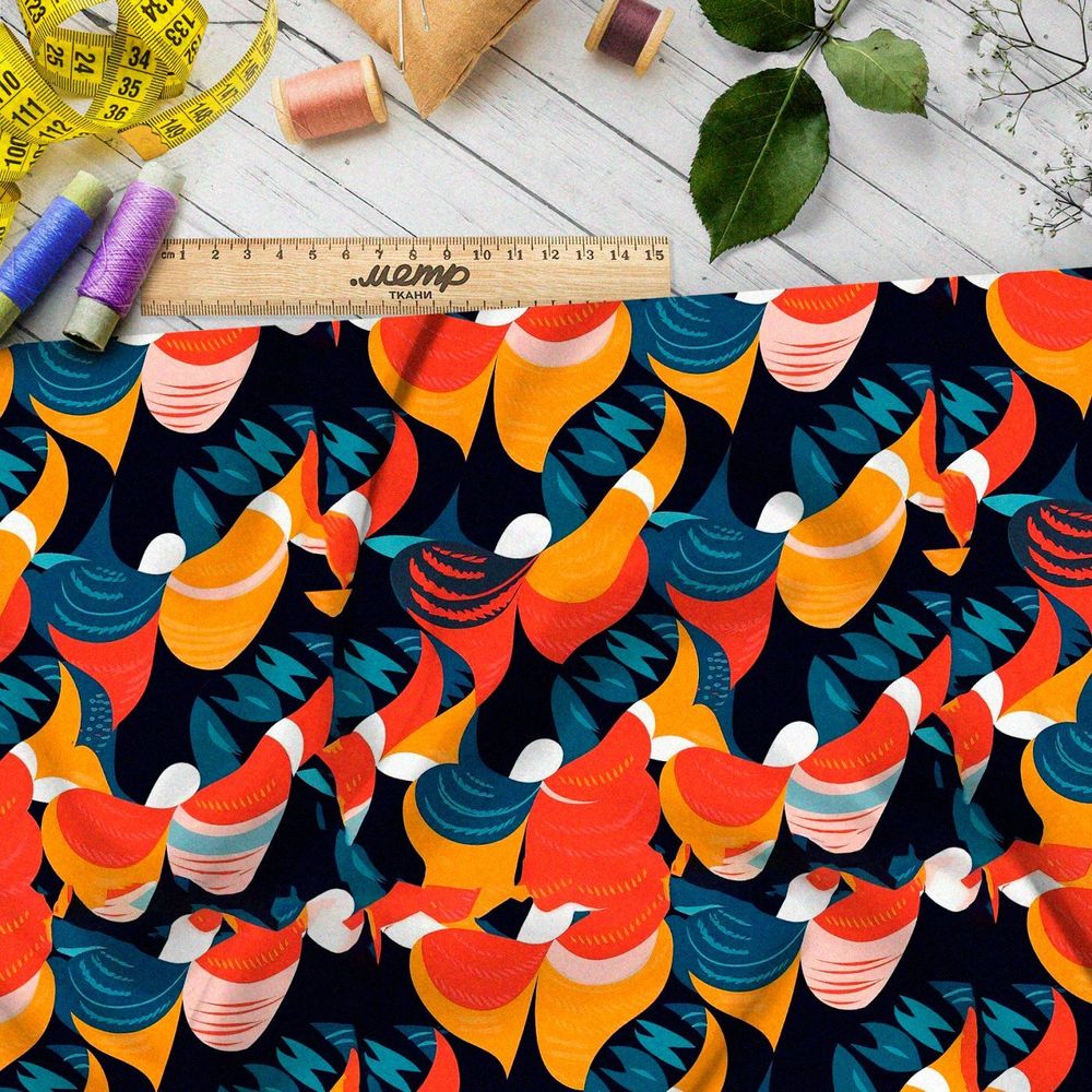 Ткань премиум таффета фантазийный возглас