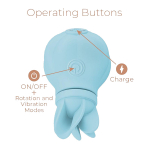 Голубой клиторальный стимулятор 5,3см с 5 заменяемыми насадками Adrien Lastic Caress