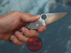 копия складного ножа Spyderco Para 3  с титановой рукояткой