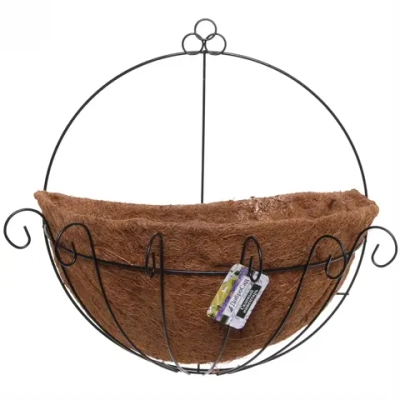 Кашпо для цветов 2,3л «Коковита» с кокосовым волокном, настенное d=35см ДоброСад