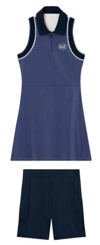 Теннисное платье EA7 Tennis Pro Freestyle Polo - armani blue/deep cobalt